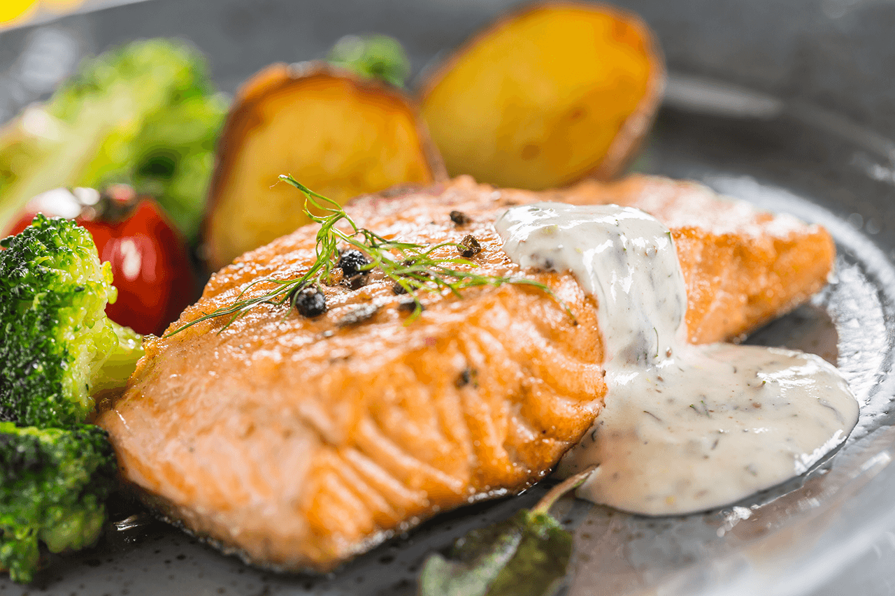 Easy Baked Alaskan Salmon With Dill Dijon Sauce - Rabbit Hole Distillery