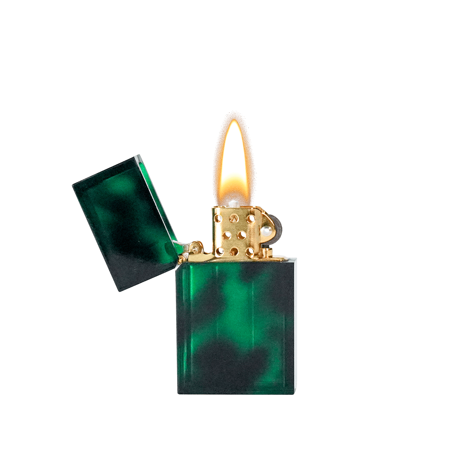 Tsubota Hard Edge Marble Lighter in Green Tortoise - [Bourbon and Whiskey]