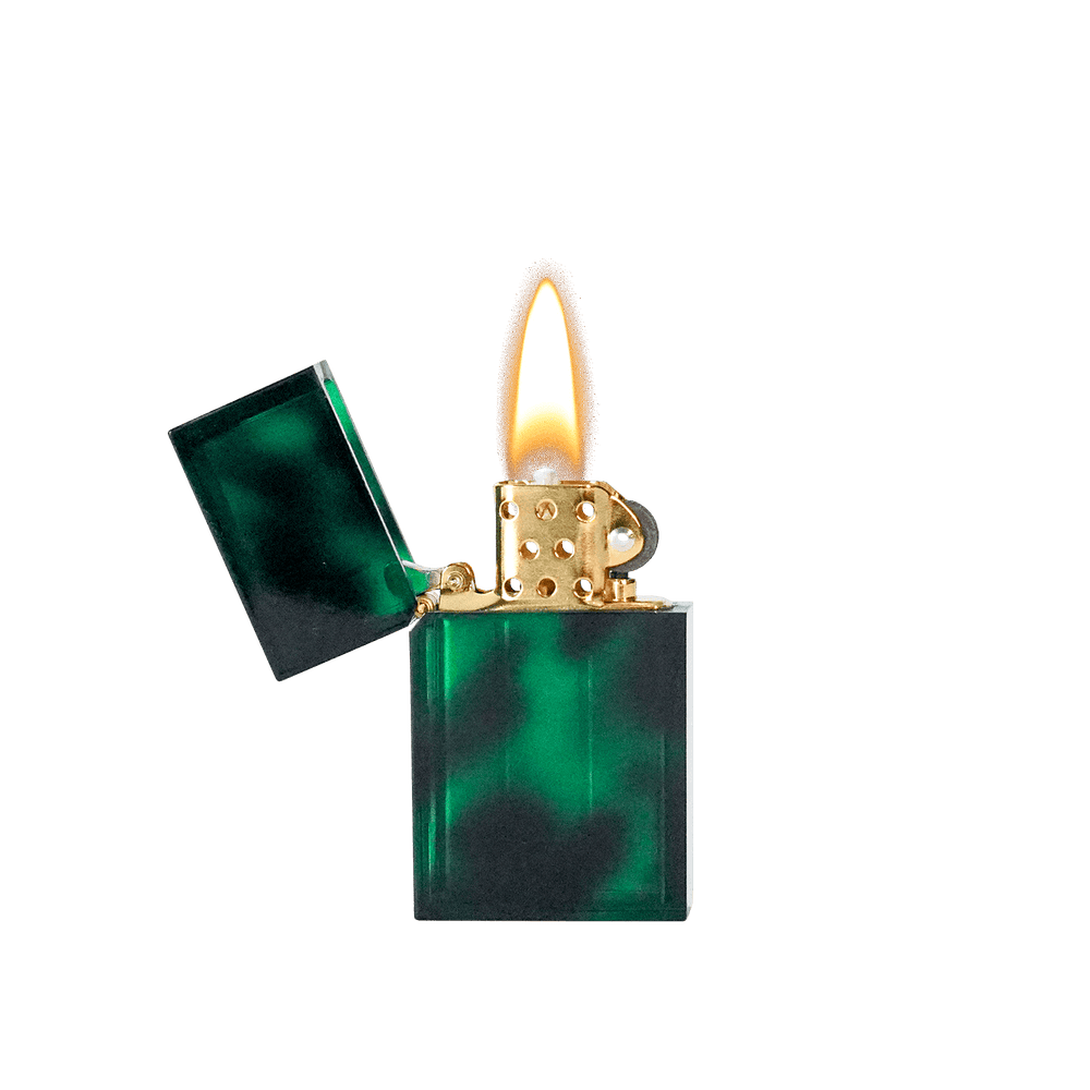 Tsubota Hard Edge Marble Lighter in Green Tortoise - [Bourbon and Whiskey]