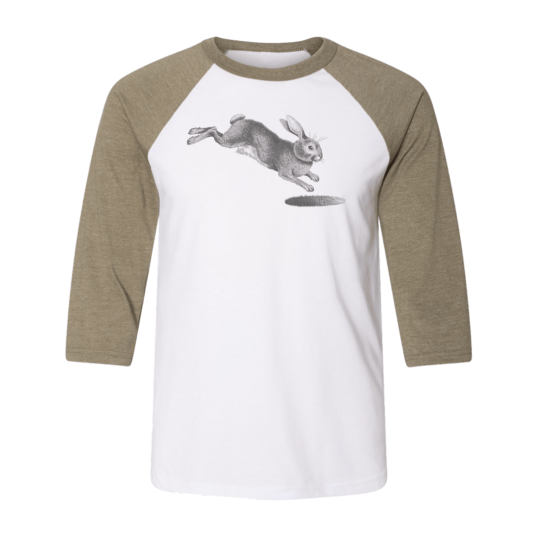 Illustrated Rabbit Baseball Raglan Shirt - [Bourbon and Whiskey]