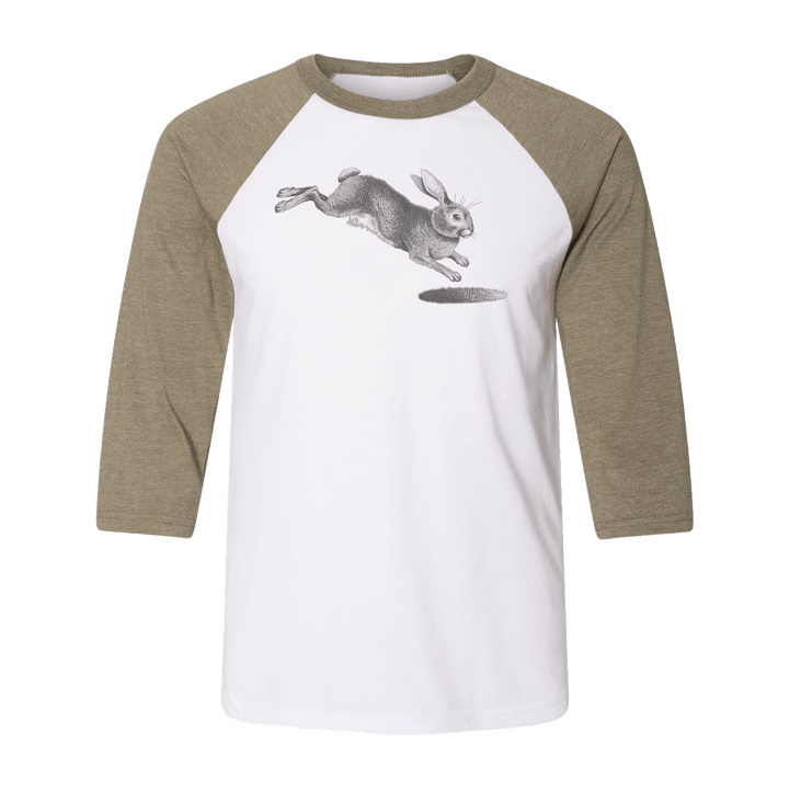 Illustrated Rabbit Baseball Raglan Shirt - [Bourbon and Whiskey]