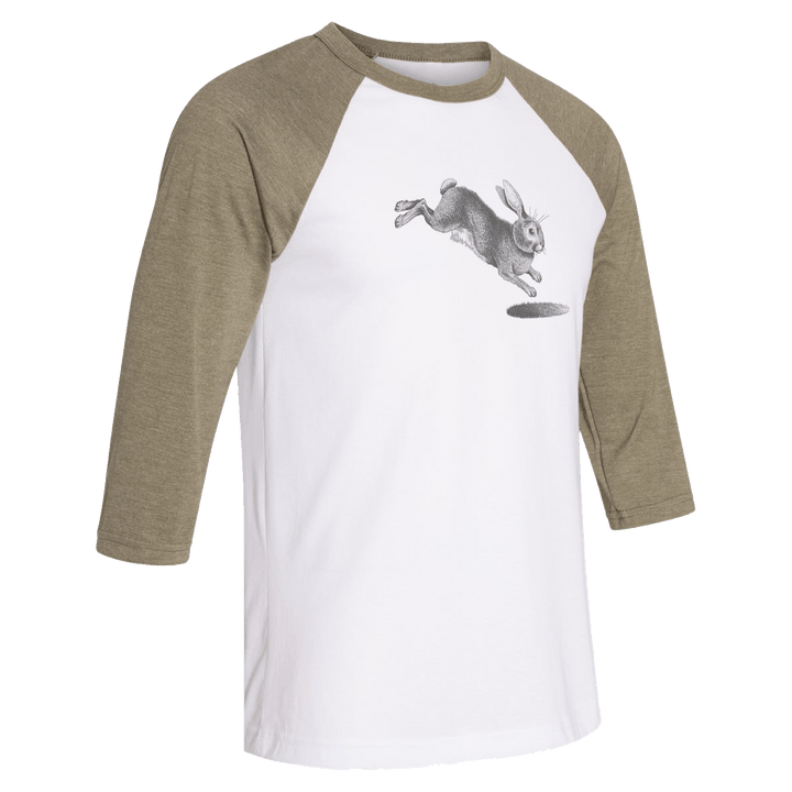 Illustrated Rabbit Baseball Raglan Shirt - [Bourbon and Whiskey]