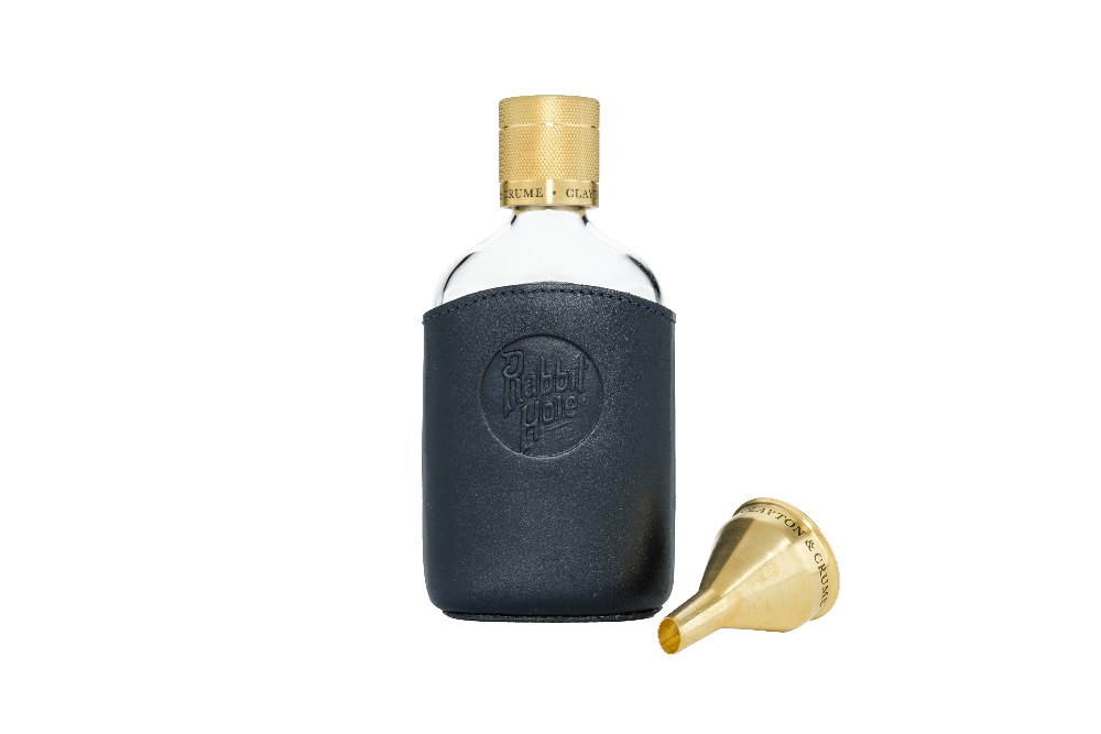 Blue Leather Flask Set - Rabbit Hole Distillery