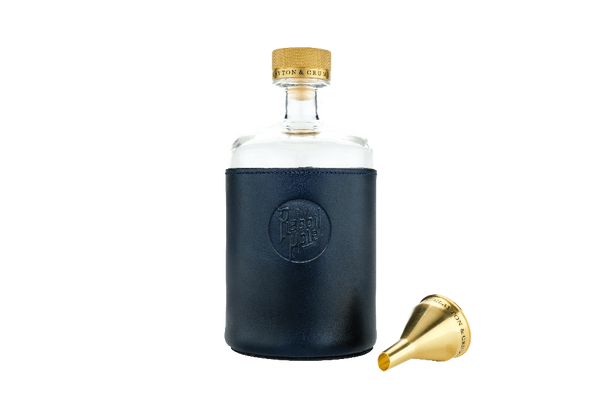 Blue Leather Wrapped Decanter