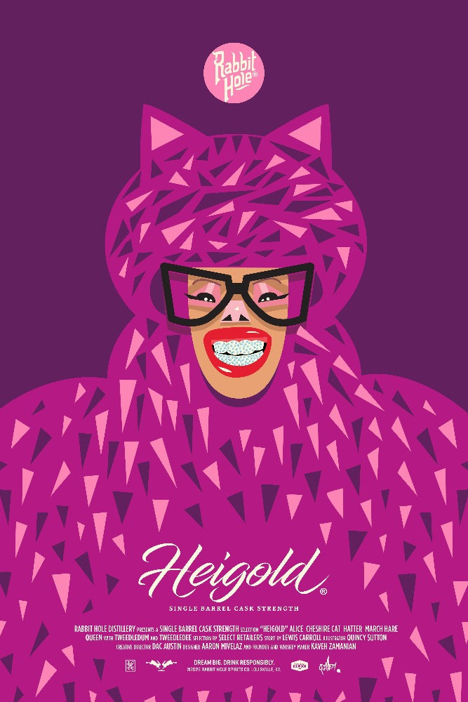Cheshire Cat by Quincy 24x36 - Rabbit Hole Distillery