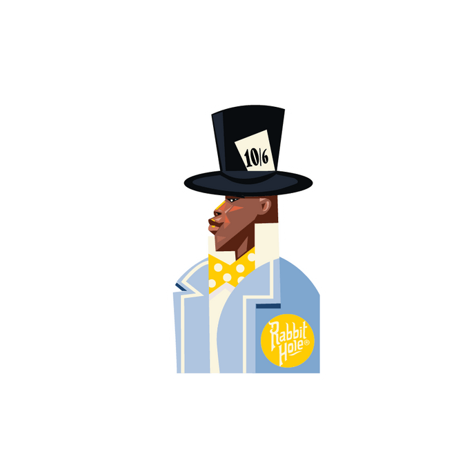 Hatter by Quincy Sticker - Rabbit Hole Distillery