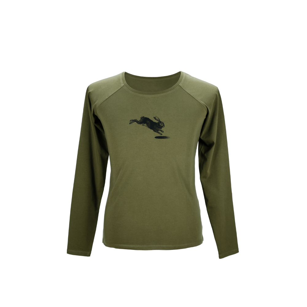 Illustrated Long Sleeve Olive - Rabbit Hole Distillery