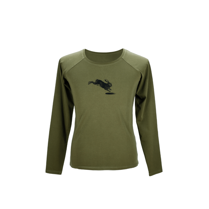 Illustrated Long Sleeve Olive - Rabbit Hole Distillery