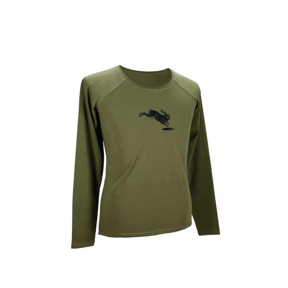 Illustrated Long Sleeve Olive - Rabbit Hole Distillery
