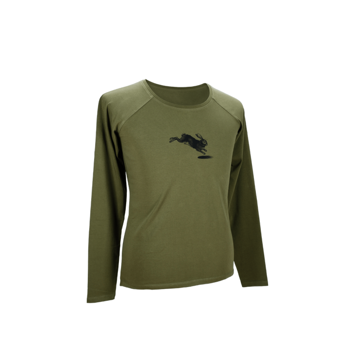 Illustrated Long Sleeve Olive - Rabbit Hole Distillery