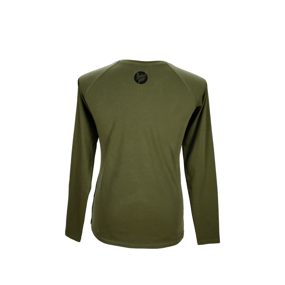 Illustrated Long Sleeve Olive - Rabbit Hole Distillery