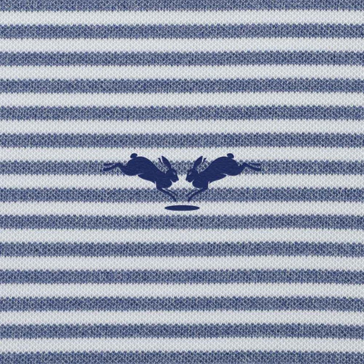 Maxwell Polo Shirt in Navy Stripe - Rabbit Hole Distillery