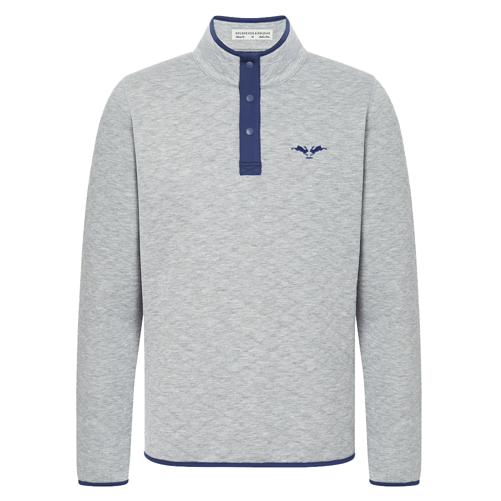 Sullivan Pullover in Gray and Navy - Rabbit Hole Distillery